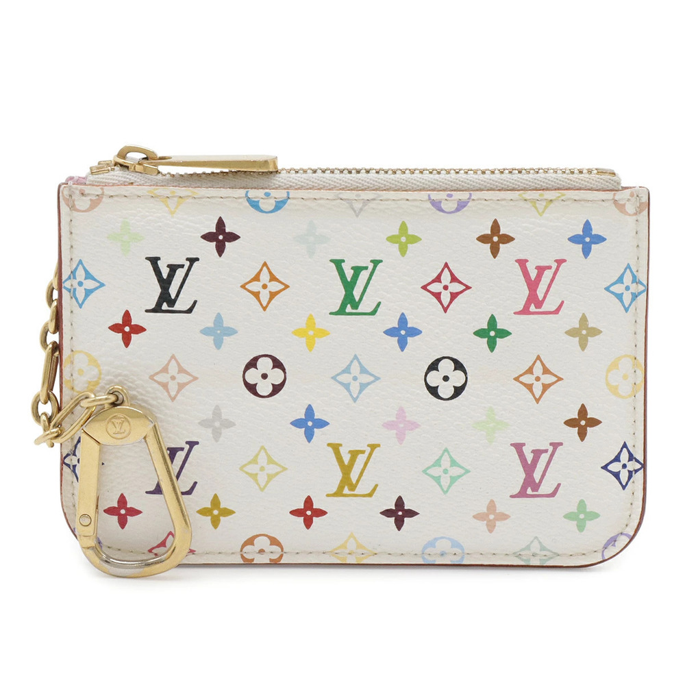 LOUIS VUITTON Monogram Multicolor Pochette coin case Wallet Blanc White